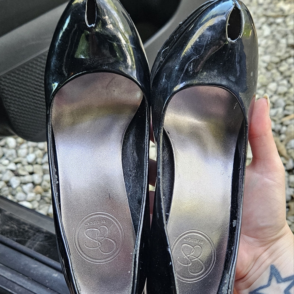 Jessica Simpson Black Peep Toe Heels